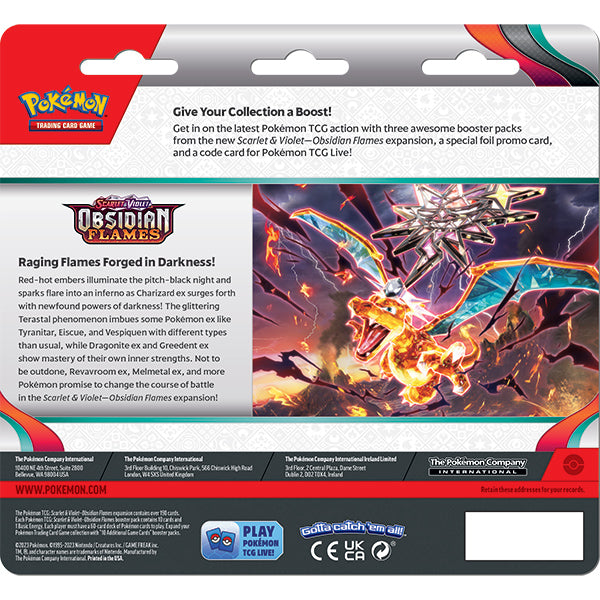 Pokémon TCG: Scarlet & Violet 03 Obsidian Flames- 3-Booster Blister (Houndstone)
