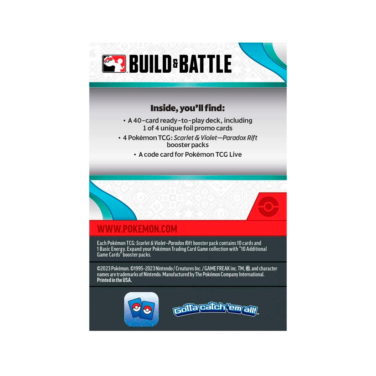 Pokémon TCG: Scarlet & Violet 04 Paradox Rift- Build & Battle Box