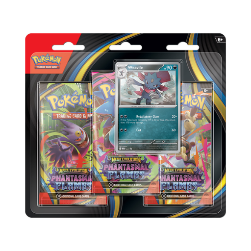 Pokémon TCG: Mega Evolution 02 Phantasmal Flames - 3-Pack Blister