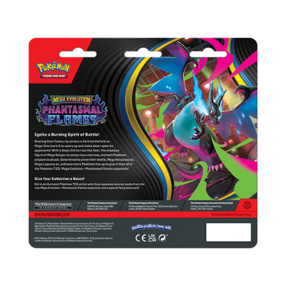 Pokémon TCG: Mega Evolution 02 Phantasmal Flames - 3-Pack Blister