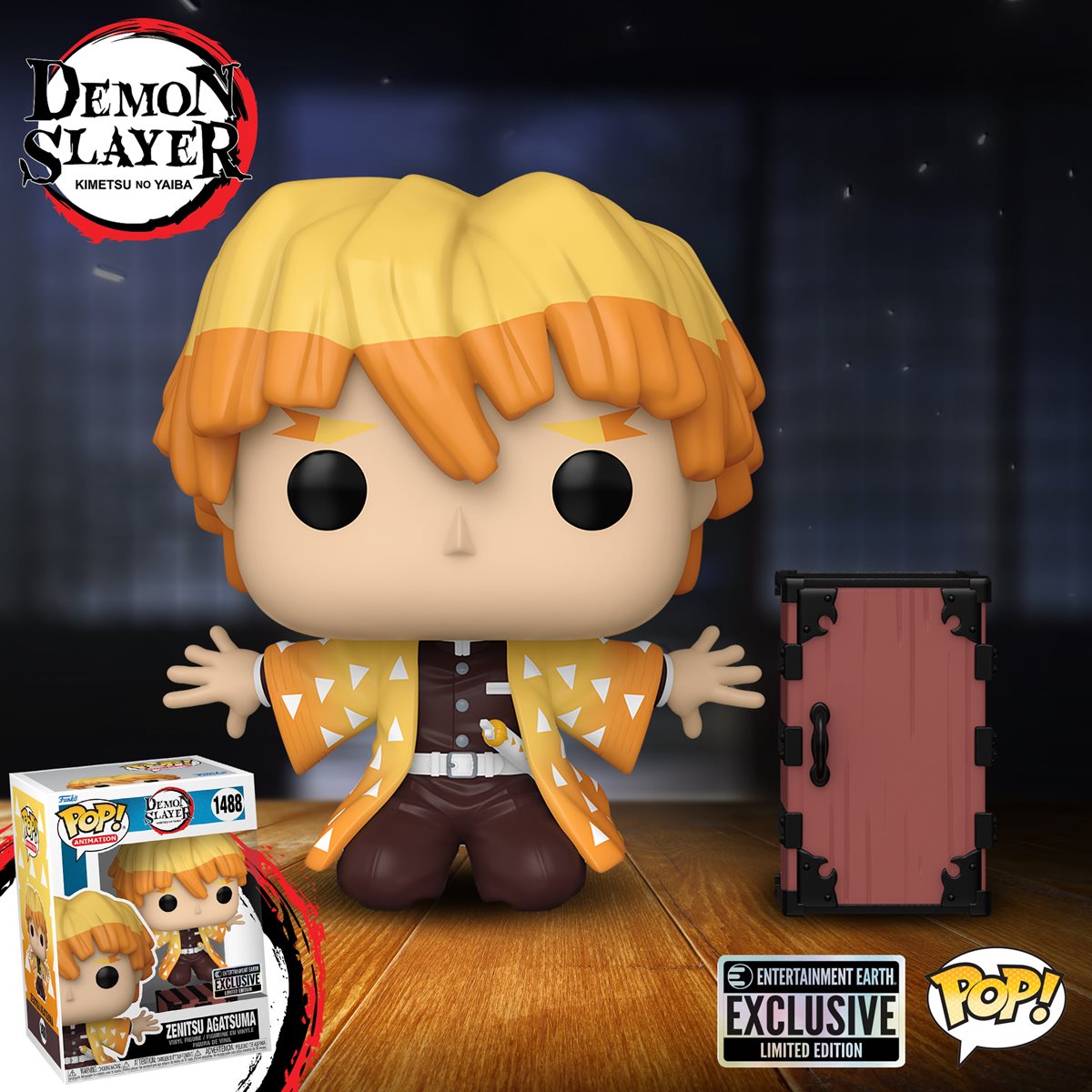 Funko Pop! Demon Slayer - Zenitsu Protecting Nezuko's Box (Entertainment Earth)